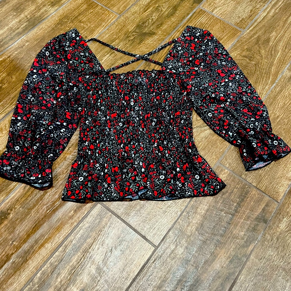NWOT TopShop Shirred Top